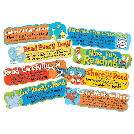 Eureka Dr. Seuss Reading Tips Mini Bulletin Board Set 847057